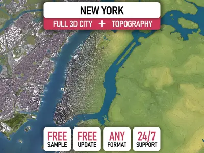 New York - 3D City Topography Terrain 3D Model Pack