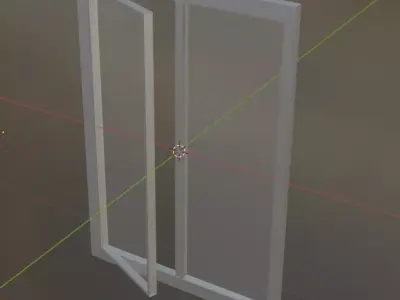 Half open Glass Door Free 3D model