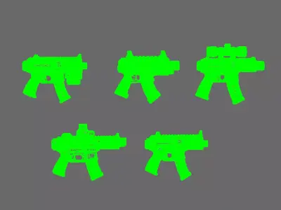 Space Knights MPX Style Pistol NOHAND 3D print model