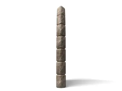 Medieval Wooden Door Stone Arch Low-poly 3D model