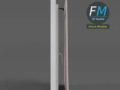 Window with frame and curtains 3D model
