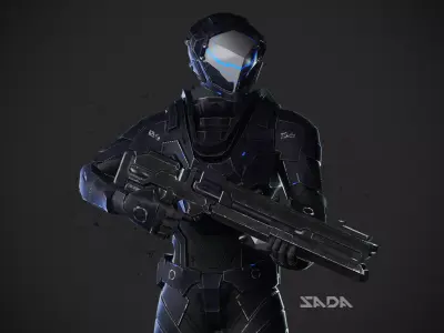 Robot Sada Character Low-poly 3D model