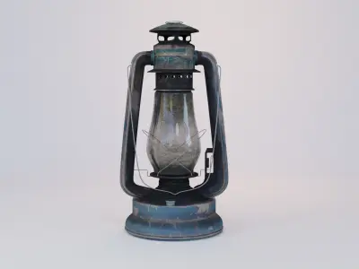 Old oil lamp Low-poly 3D model buy