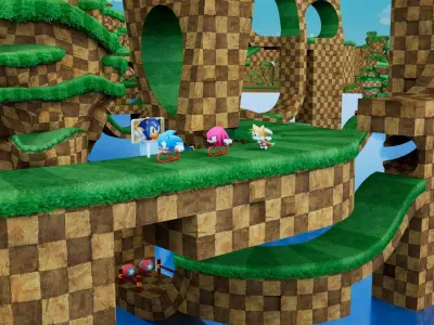 Sonic BUILDER Low-poly 3D model