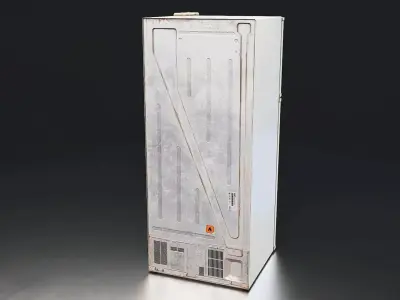 Vintage Double Door Refrigerator 3D Model Low-poly 3D model