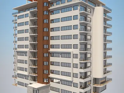 Apartment Building 6 Low-poly 3D model