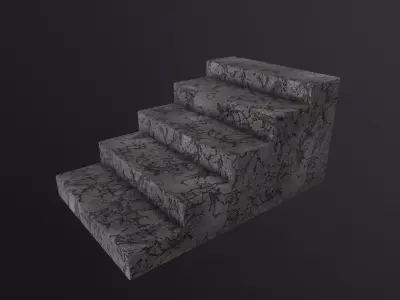 Old Stairs 3D Model Low-poly 3D model