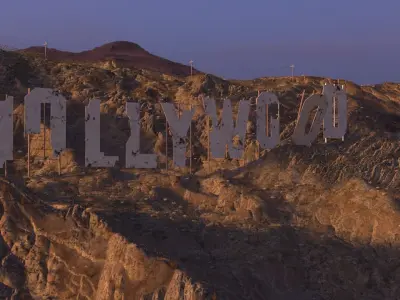 Futuristic Hollywood Sign  Low-poly 3D model