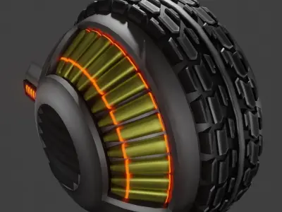 Sci-fi Tank Ball Low-poly 3D model