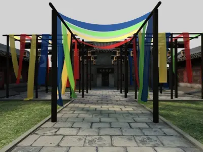 Chinese Creek reed scene 3D model