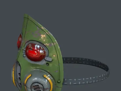 Gas mask helmet 3d model scifi  Low-poly 3D model