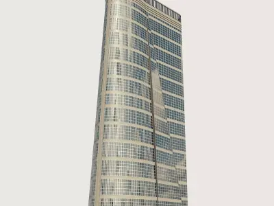 Building Skyscraper City Town Downtown Street Futuristic Utopia Low-poly 3D model 13