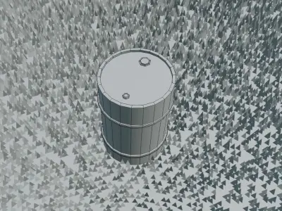 Lowpoly Metal Barrel Game Ready Low-poly 3D model