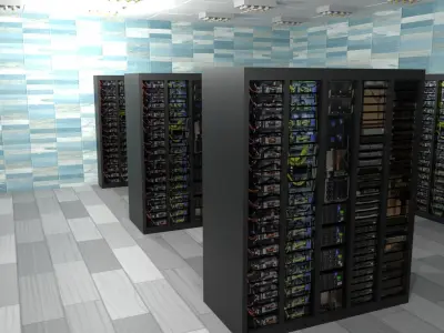 Data Communication Server Room Low-poly 3D model