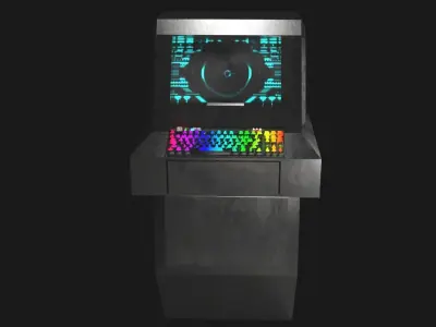 Sci-Fi Computer module Low-poly 3D model
