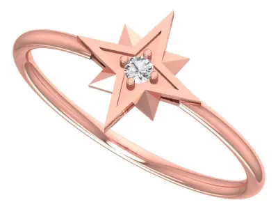 Solitaire Women Light Weight Band Ring 3D print model 11