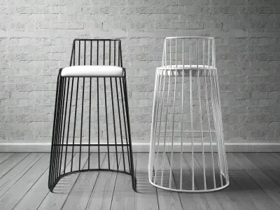 Brides Veil Barstool 3D model