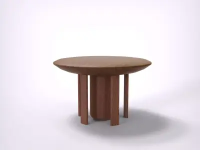 Table modern wood style flat Low-poly 3D model
