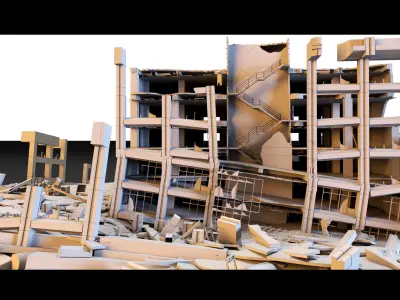 Destroyed Buildings- 3d Model 3D model