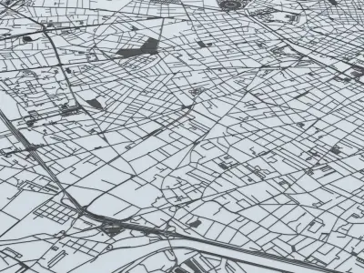 Lyon Road Network and Streets 3D model