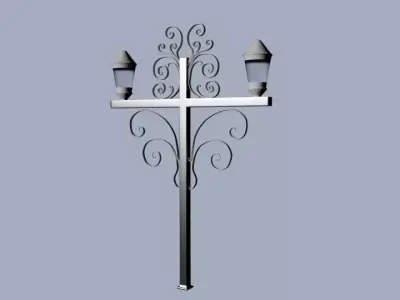 Victorian Style Decorative Street Lamp 3D Model Low-poly 3D model
