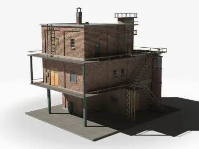 Factory xx23 Low-poly 3D model purchase