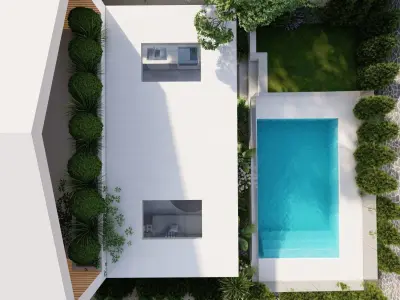 3D Exterior Scene 3D model design garden and landscape 3D 3D model get