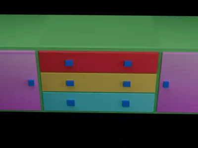 Cartoon style toy kitchen 3D model