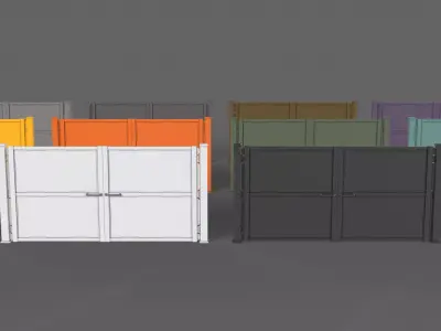 PBR Metal Gate C3 Low-poly 3D model