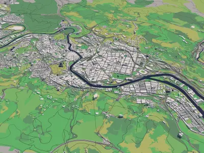 Bilbao Spain 30x30km 3D City Map 3D model