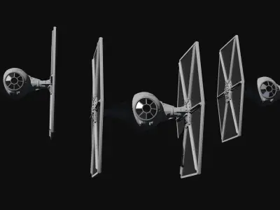 Classic Tie Fighter Low-poly 3D model