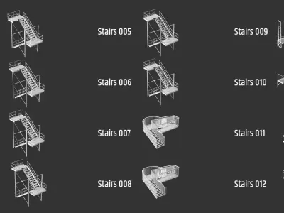 42 Exterior stairs and ladders 3D model