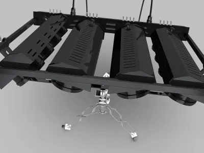Studio-Light light stand with four lights 3D model