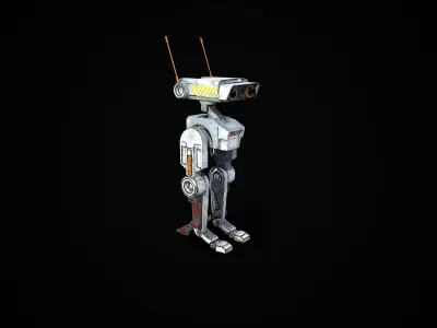 Robot Low-poly 3D model 14