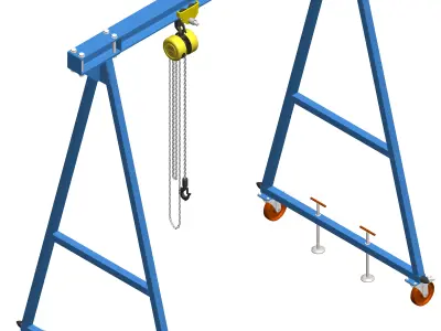 Light Gantry Crane 3D model