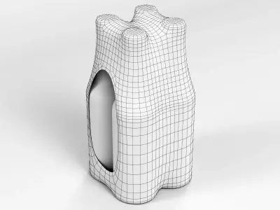 4 pack 500ml bottles in a plastic shrinkwrap 3D model