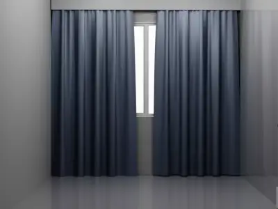 Dark Blue Curtain 3D model