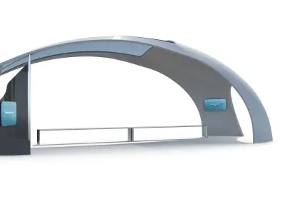 Futuristic Bus Stop Low-poly 3D model