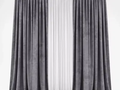 Curtains Low-poly 3D model 6
