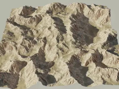 Mountains Realistic Terrain 4k PBR Landscape Low-poly 3D model purchase