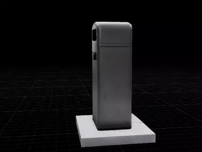 Realistic Urban Street Trash Bin Game Ready Prop 3D model