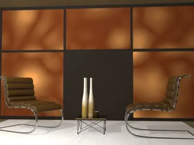 Living Lounge Set Low-poly 3D model