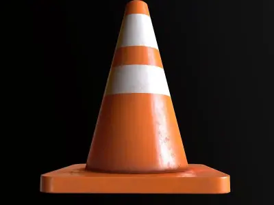 Traffic Cone - PBR Game Ready Low-poly 3D model