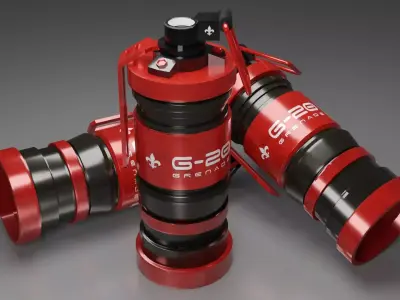 Sci-Fi grenade red model 3D model