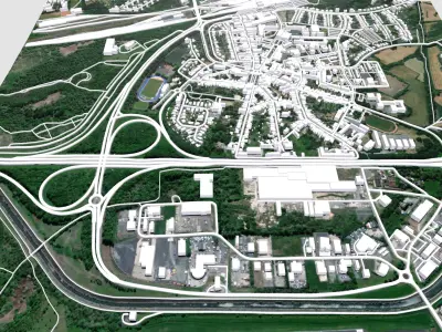 Cityscape Saint-Ghislain Wallonia Belgium 3D model