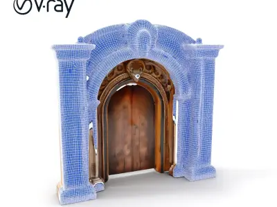 Ornate Medieval Doorway Model Pack Low-poly 3D model
