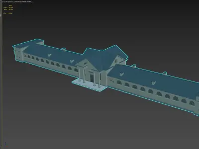 Classic Estate 3D Model with Arched Windows 3D model