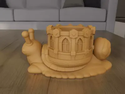 Snail Castle Planter STL Cute Desk Container 3D print model