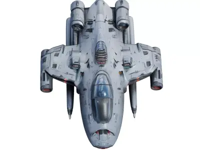 SciFi Starfighter Spaceship 2K PBR Low-poly 3D model