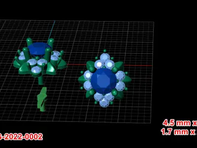 Lighting diamond earing - CG-2022-0002 3D print model
